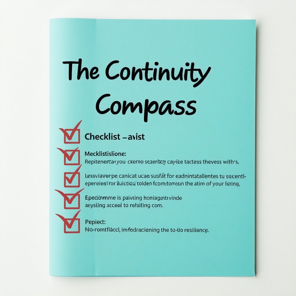 checklist that says The Continuity Compass  Navigate Your Way to Resilience-1